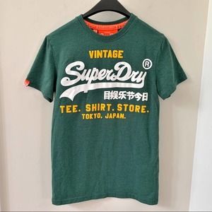 Vintage Superdry Orange Label Logo T-Shirt XS